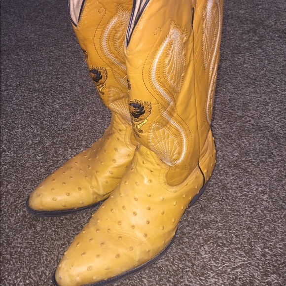 ostrich skin steel toe boots